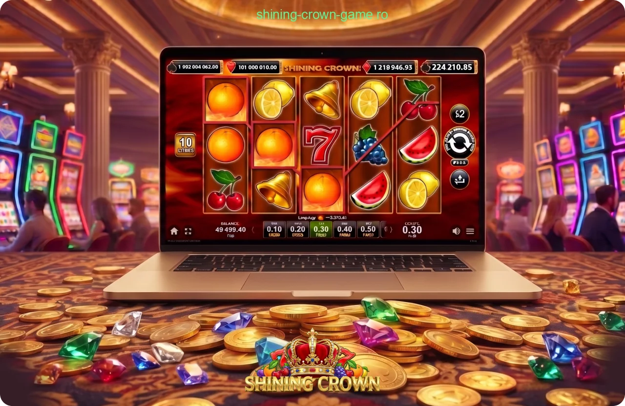 Pentru cei care vor să riște mai mult, Shining Crown include funcția tradițională Gamble