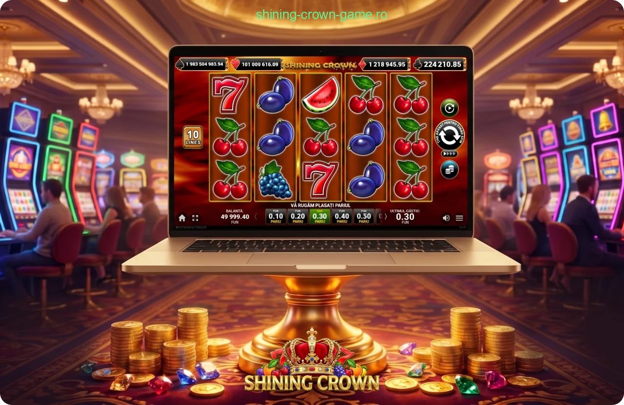 Shining Crown este un slot creat de Amusnet, având o temă retro cu fructe și simboluri colorate, specifice sălilor de joc clasice din România